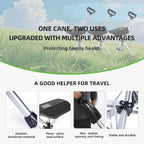 Folding Walking Stick with Seat - 2-in-1 Portable Walking Cane Chair for Seniors & Travel
