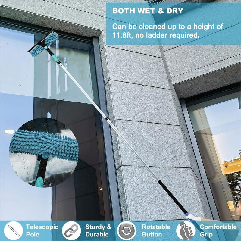 Extendable Ceiling & Cobweb Cleaning Kit with Telescopic Pole