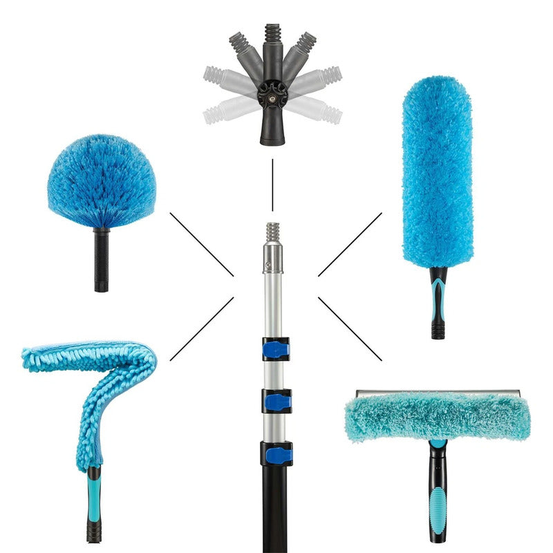 Extendable Ceiling & Cobweb Cleaning Kit with Telescopic Pole