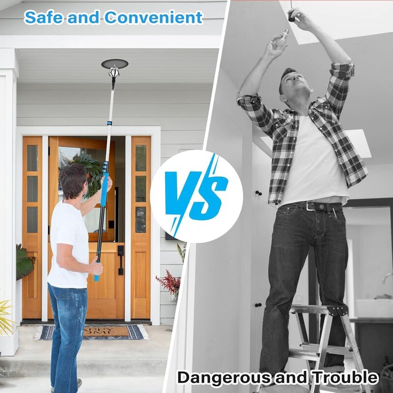 Extendable Ceiling & Cobweb Cleaning Kit with Telescopic Pole